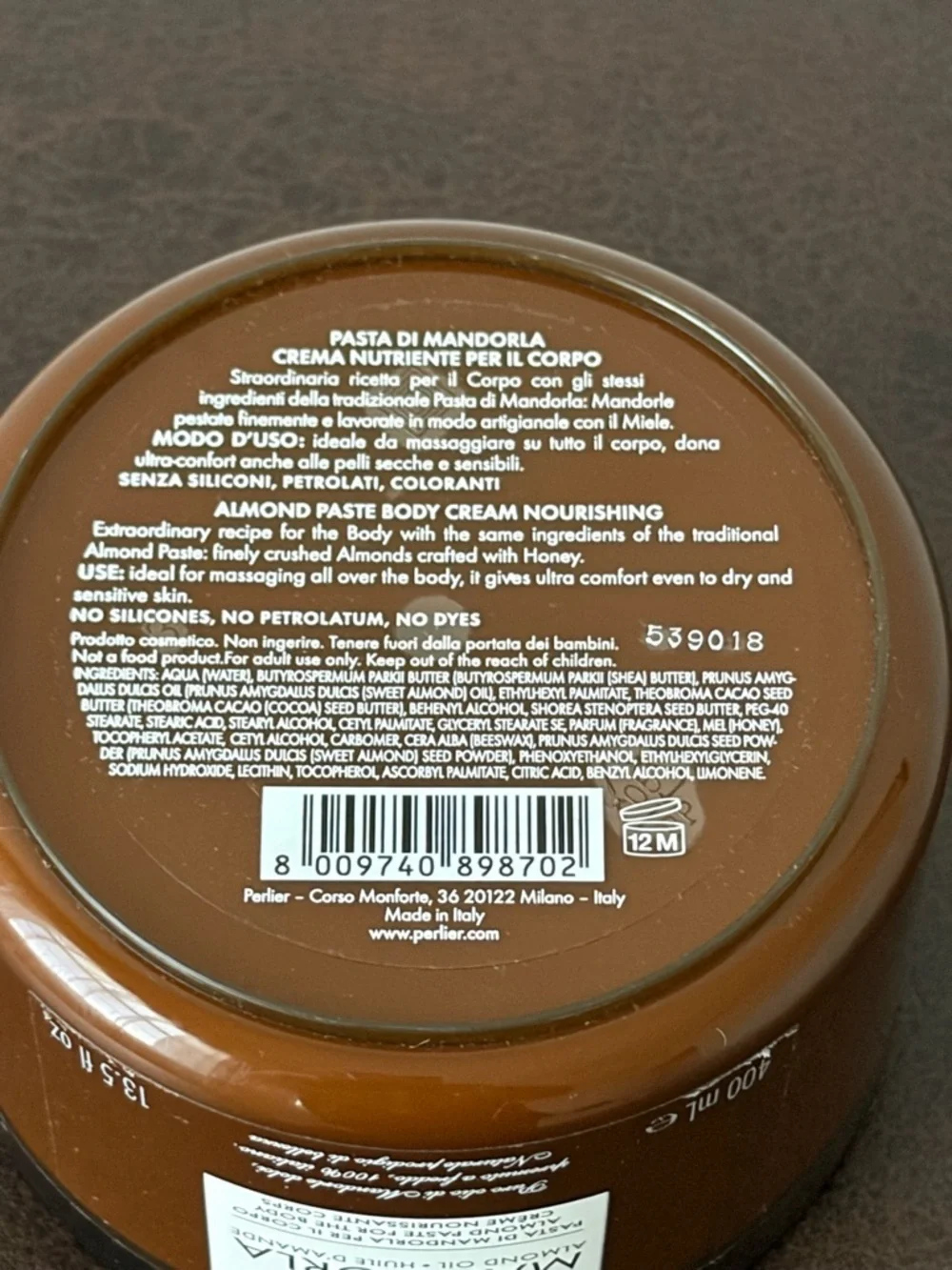 Mandorla Almond Oil Almond Paste for The Body 13.5 oz SEALED